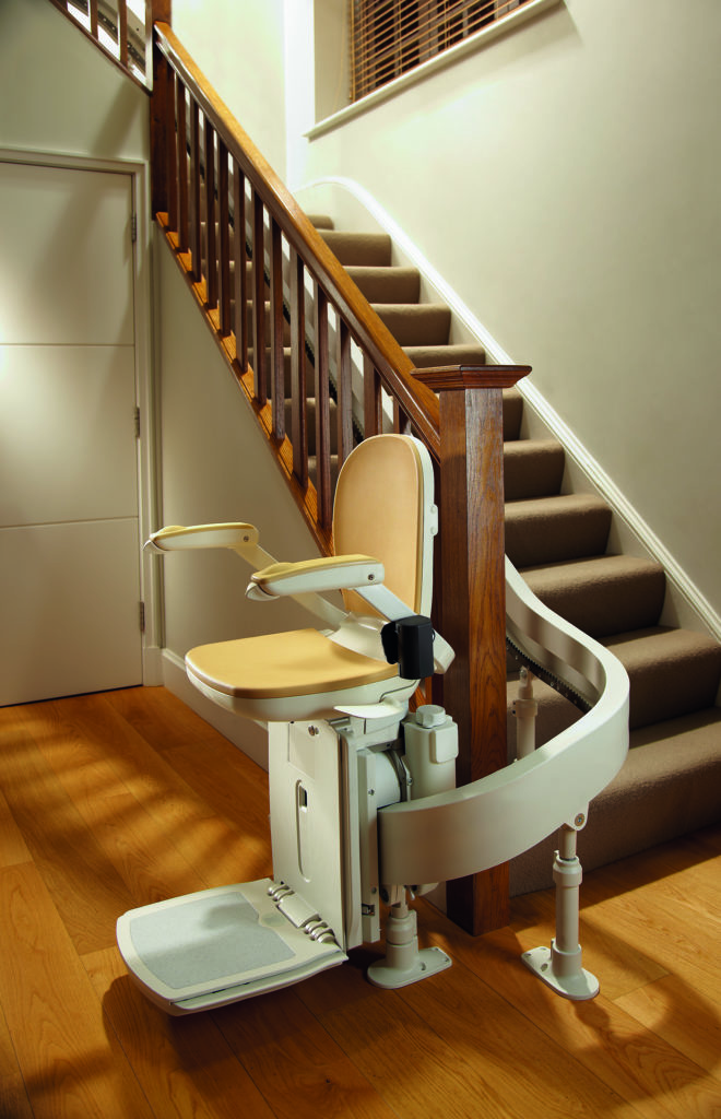 Curved Stairlift from Side 2